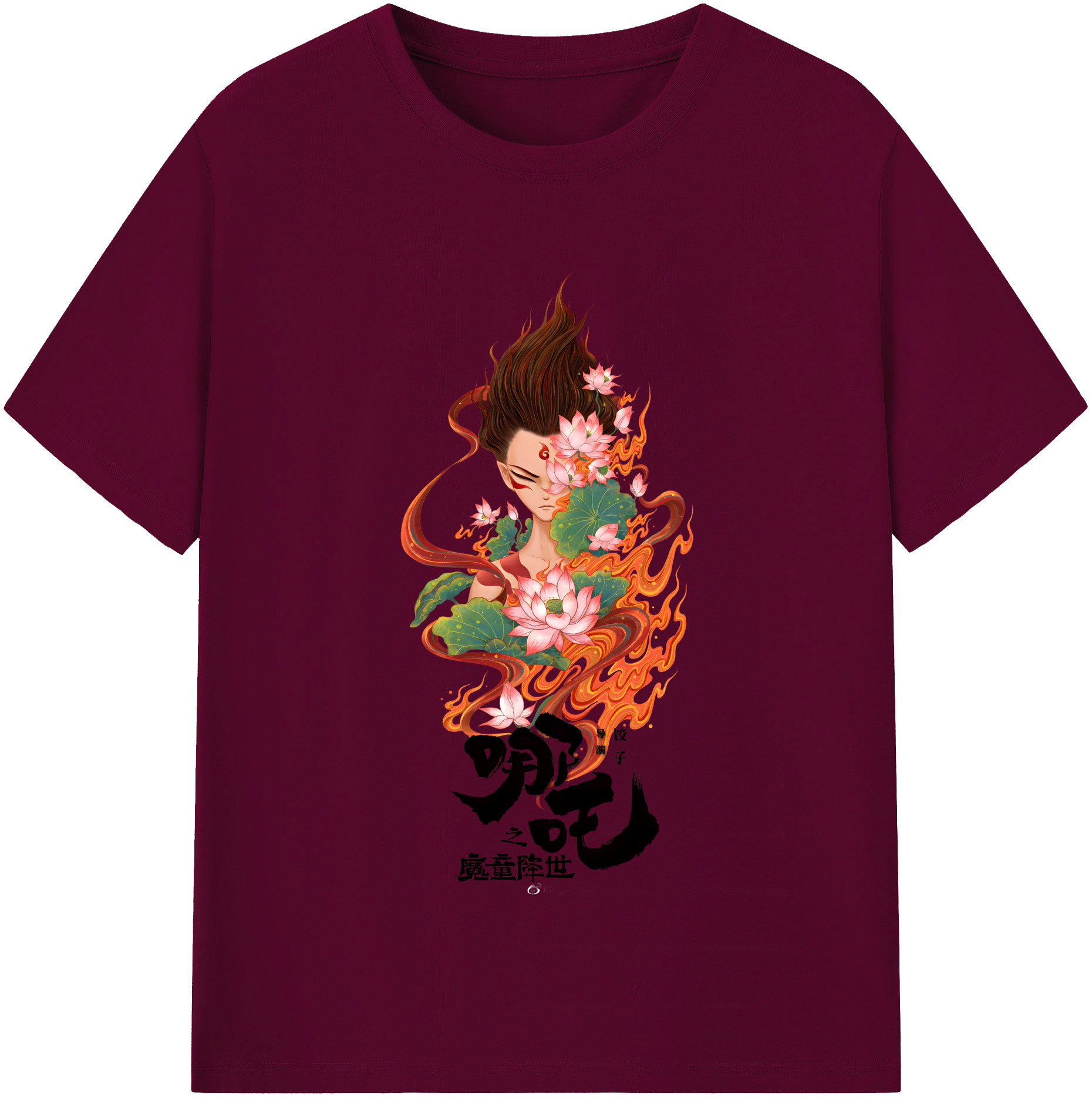 （画像用） Ne Zha 2 ナタ 魔童の大暴れ レディースカジュアルプリントTシャツ（綿100％）